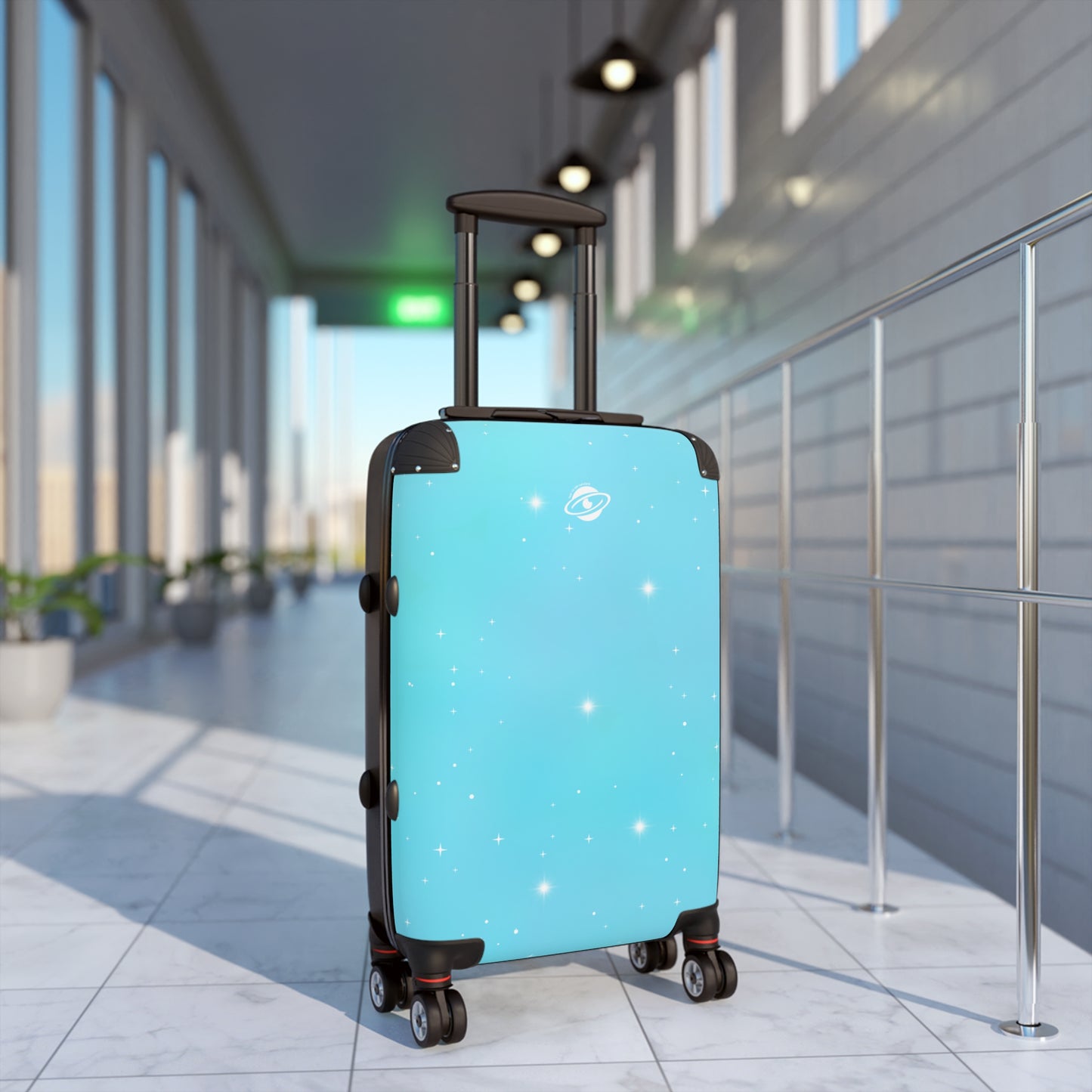 Baby Blue Carry-On Suitcase